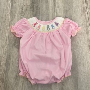 Lillie And Lilah 3 Month Baby Girl Peep Easter Romper